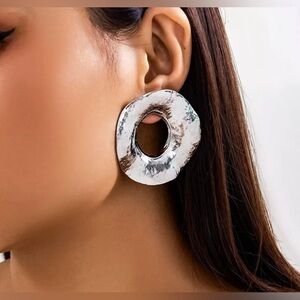 Large Circle Stud Earrings